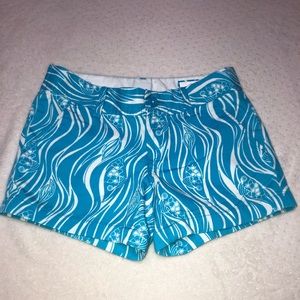 Lilly Pulitzer, The Callahan, Coy Fish Blue Shorts, 100 % Cotton, Size 0